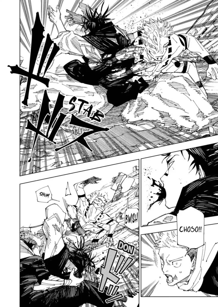 Choso viene ferito da Sukuna