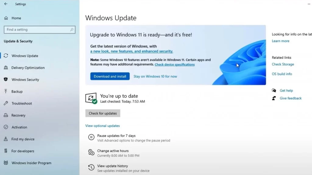 Aggiornamento a Windows 11