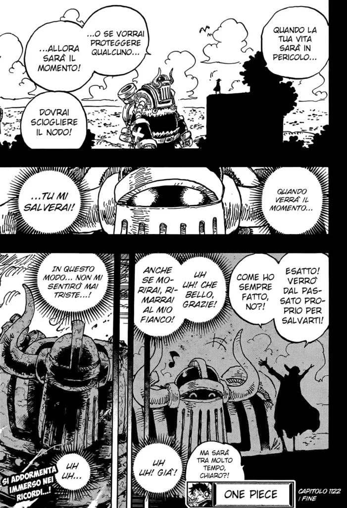 e lascia questo mondo proteggendo Luffy
