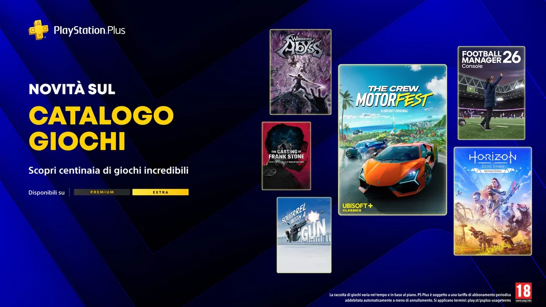 Giochi PS Plus extra e premium Aprile 2026
