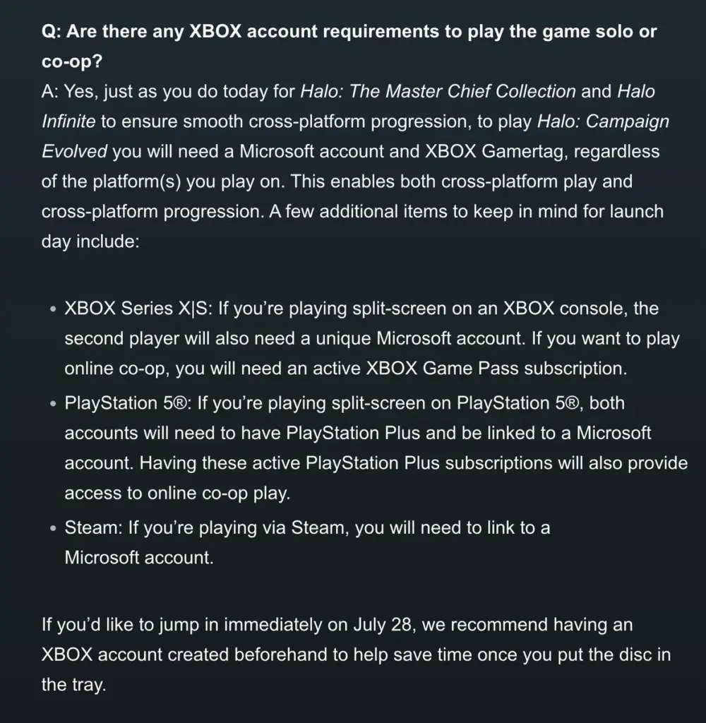 Estratto dalle FAQ di Halo: Campaign Evolved