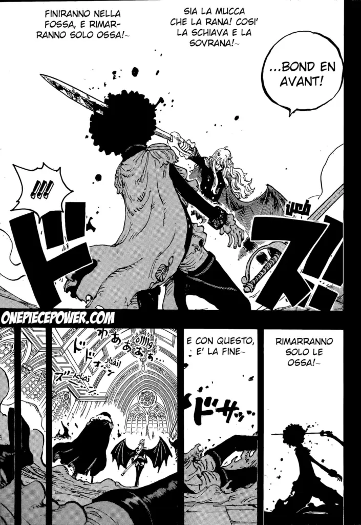 Shuri trafigge Brook con la sua spada